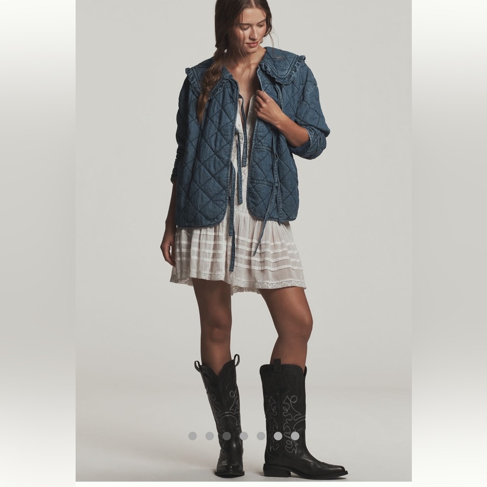 Anthropologie/ The Hazel Quilted Chambray
Jacket by Maeve - Picture 3 of 7